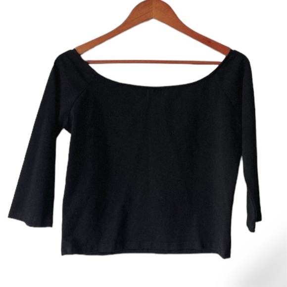 D’IYANU Women's Black Ballet Neck 3/4 Sleeve Top Casual Blouse - Picture 1 of 4